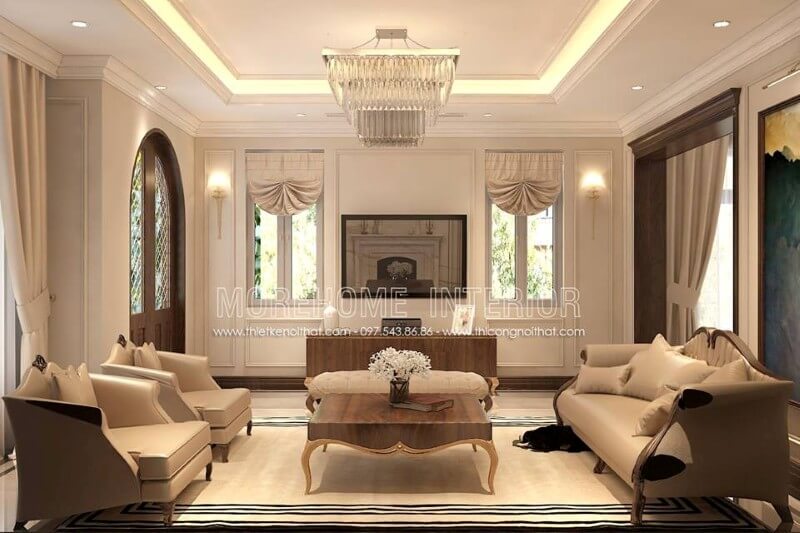 Mẫu sofa gỗ óc chó sang trọng