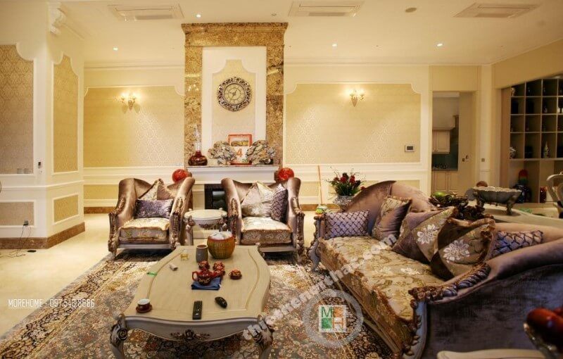 Không gian penhouse sang trọng với nội thất tân cổ điển