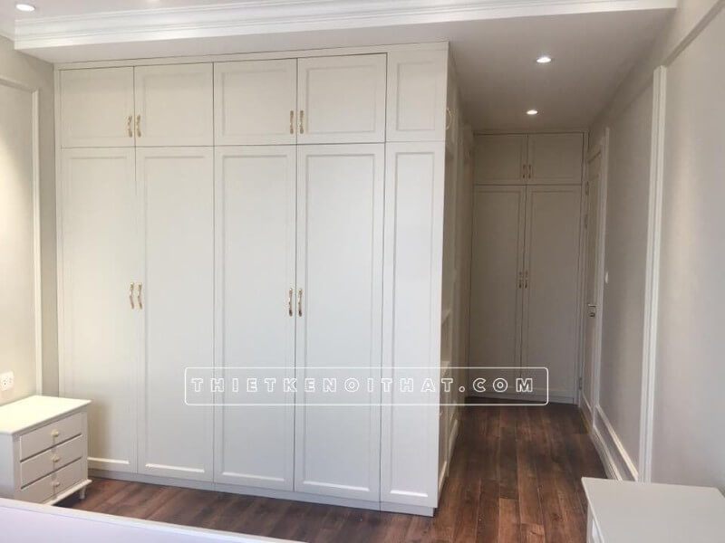 Thi công đồ nội thất gỗ tự nhiên cho phòng ngủ chung cư Dcapital Trần Duy Hưng Cầu Giấy Hà Nội